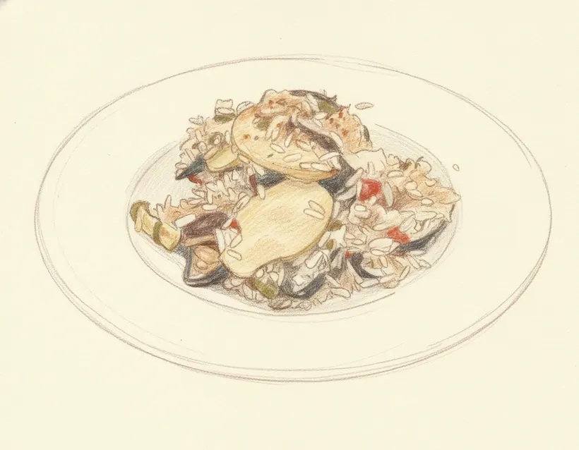 Tiella di Riso, Patate e Cozze